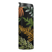 Kleurrijke donkere varen botanische bloemblaadjes thermosbeker (Geroteerd rechts)