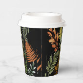 Kleurrijke donkere varen botanische gebladerte blo papieren bekers (Rechts)