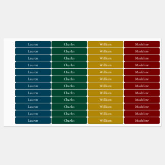 Kleurrijke Donkere Vintage Kerstboom Kleurnaam Labels