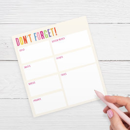 Kleurrijke Don't Forget Planner Notitieblok