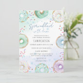 Kleurrijke Donut Baby Sprinkle Kaart (Staand voorkant)