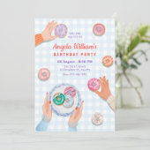 Kleurrijke Donut Feest Kaart (Staand voorkant)