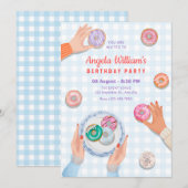 Kleurrijke Donut Feest Kaart (Voorkant / Achterkant)