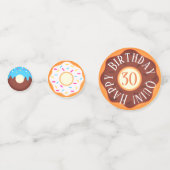 Kleurrijke Donut gepersonaliseerde partij Confetti (Achterkanten)