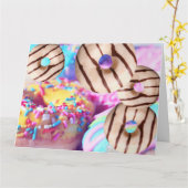 Kleurrijke donut gevouwen Wenskaart Kaart (Gele Bloem)