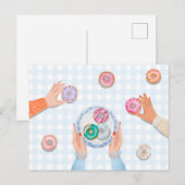 Kleurrijke Donut Party Briefkaart (Voorkant / Achterkant)