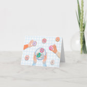 Kleurrijke Donut Party Kaart (Voorkant)