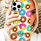 Kleurrijke Donut Patroon Aangepaste Naam Case-Mate iPhone Case