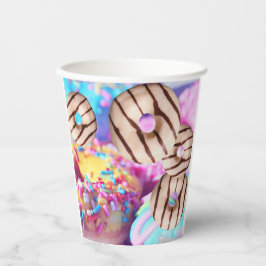 Kleurrijke Donut Style Party Paper Cup Papieren Bekers