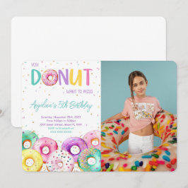 Kleurrijke Donut Verjaardagsfeest Foto Kaart