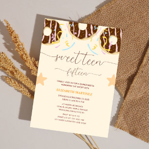 Kleurrijke donut zoete tiener vijftien quinceañera kaart