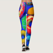 Kleurrijke donuts Blauw Leggings (Achterkant)