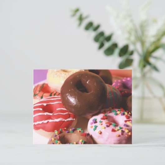 Kleurrijke donuts briefkaart (Staand voorkant)