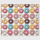 Kleurrijke Donuts Cadeaupapier (Vlak)