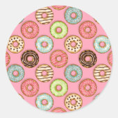 Kleurrijke donuts Classic Round Sticker (Voorkant)