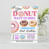 Kleurrijke donut's elke leeftijd verjaardagsfeestj kaart (Staand voorkant)