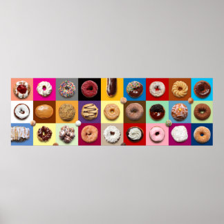 Kleurrijke donuts Extra breed Poster