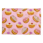 Kleurrijke Donuts: Hand getrokken Waterverf Kussensloop (Achterkant)