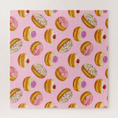 Kleurrijke Donuts: Hand getrokken Waterverf Legpuzzel (Horizontaal)