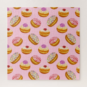 Kleurrijke Donuts: Hand getrokken Waterverf Legpuzzel