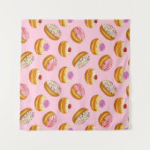 Kleurrijke Donuts: Hand getrokken Waterverf Wandkleed (Voorkant (horizontaal))