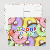Kleurrijke Donuts Sprinkles Bedankt Briefkaart (Voorkant / Achterkant)