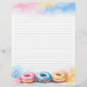 Kleurrijke Donuts Stationery Lined Schrijfpapier (Voorkant)