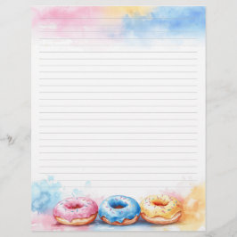 Kleurrijke Donuts Stationery Lined Schrijfpapier