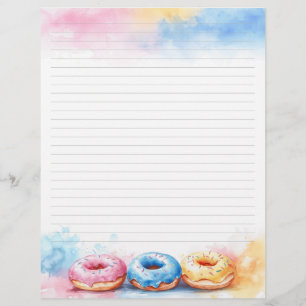 Kleurrijke Donuts Stationery Lined Schrijfpapier