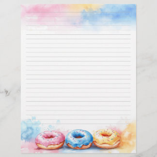 Kleurrijke Donuts Stationery Lined Schrijfpapier