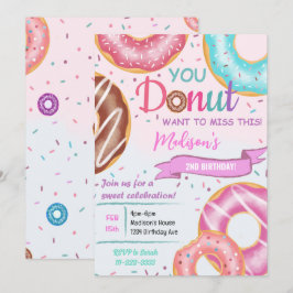 Kleurrijke Donuts verjaardagsuitnodiging Kaart