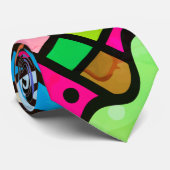 Kleurrijke Doodle Abstracte Achtergrond Stropdas (Opgerold)