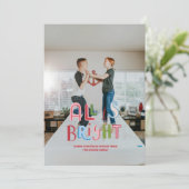 Kleurrijke Doodle All is Bright Christmas Kaart (Staand voorkant)