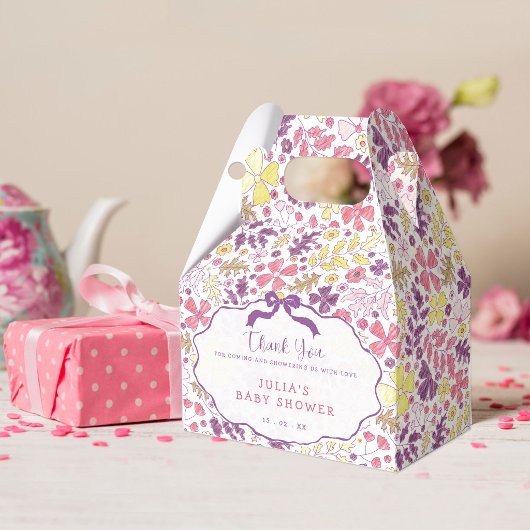 Kleurrijke Doodle Bloem Potlood Schets Baby Shower Bedankdoosjes