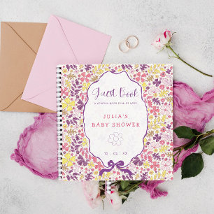 Kleurrijke Doodle Bloem Potlood Schets Baby Shower Notitieboek