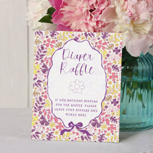 Kleurrijke Doodle Bloem Potlood Schets Baby Shower Poster