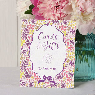 Kleurrijke Doodle Bloem Potlood Schets Baby Shower Poster