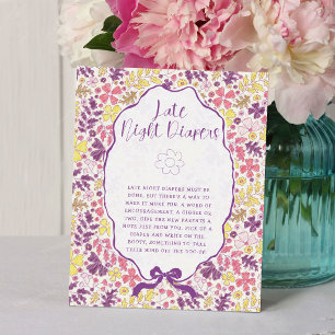 Kleurrijke Doodle Bloem Potlood Schets Baby Shower Poster