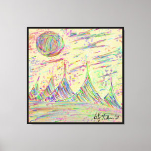Kleurrijke Doodle Canvas Afdruk