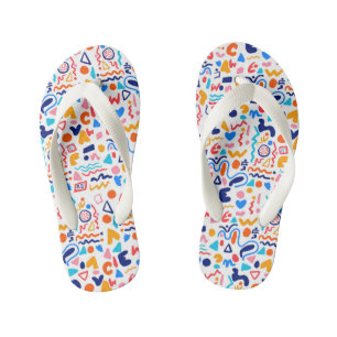 Kleurrijke Doodle Flip Flops voor Vrouwen Retro