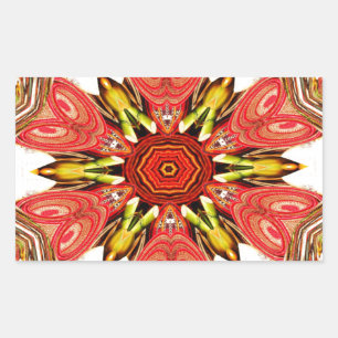 Kleurrijke doodle flora hart naadloze ster.jpg rechthoekige sticker