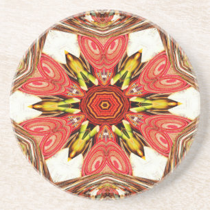 Kleurrijke doodle flora hart naadloze ster.jpg zandsteen onderzetter