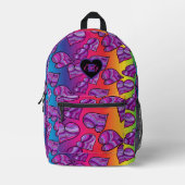 Kleurrijke Doodle Hearts op Rainbow Gradient Name Bedrukte Rugzak (Voorkant)