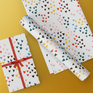 Kleurrijke Doodle Hearts Valentijnsdag Cadeaupapier