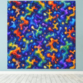 Kleurrijke Doodle Kunst Canvas Afdruk (Insitu (Houten vloer))