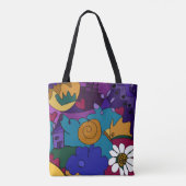 Kleurrijke Doodle Kunst Tote Bag (Achterkant)