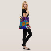 Kleurrijke Doodle Kunst Tote Bag (Op model)