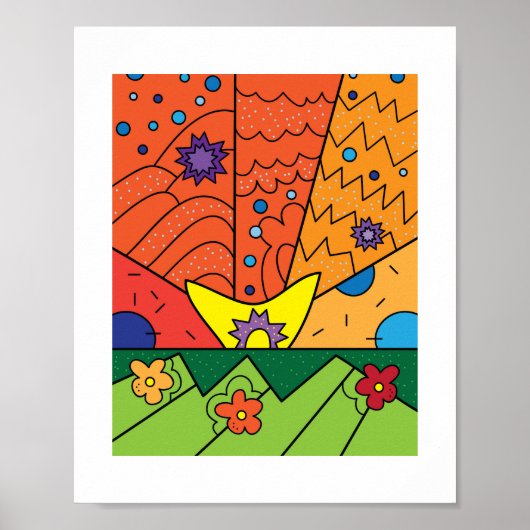 Kleurrijke Doodle-patronen | Posterprint Poster (Voorkant)