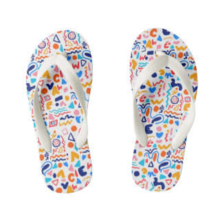 🌈 Kleurrijke Doodle-patroon Flip Flops