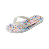 🌈 Kleurrijke Doodle-patroon Flip Flops (Schuin)